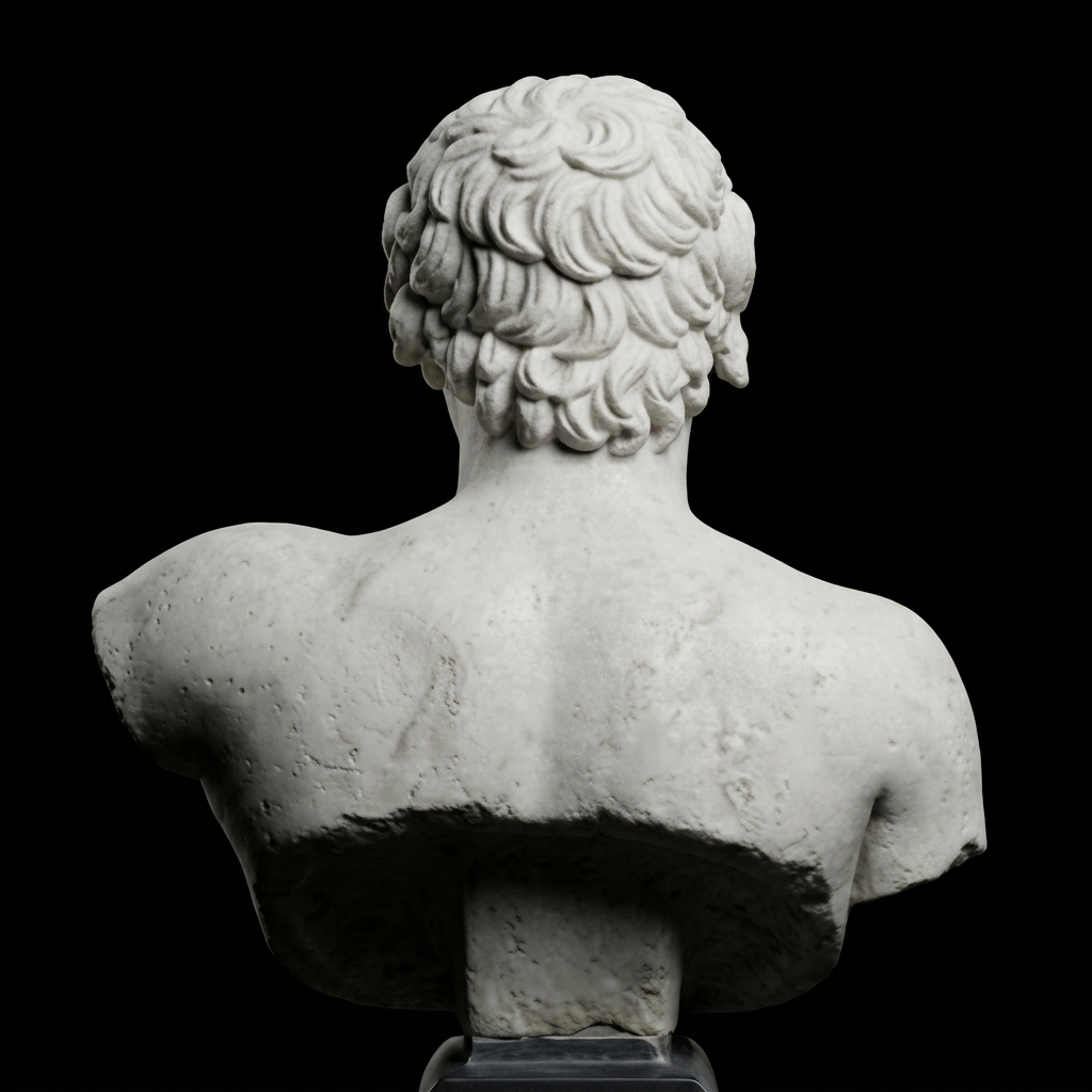 One-of-a-Kind Hand-Carved Natural Marble Bust Sculpture – Bust of Antinous