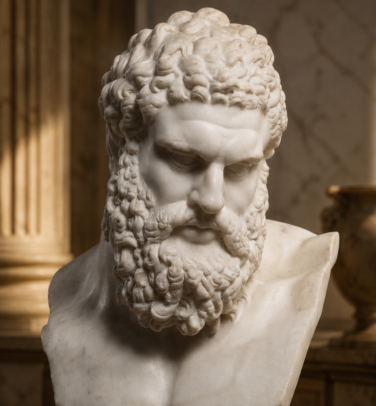 Handcrafted Hercules Marble Bust Sculpture | One-of-a-Kind Luxury Art