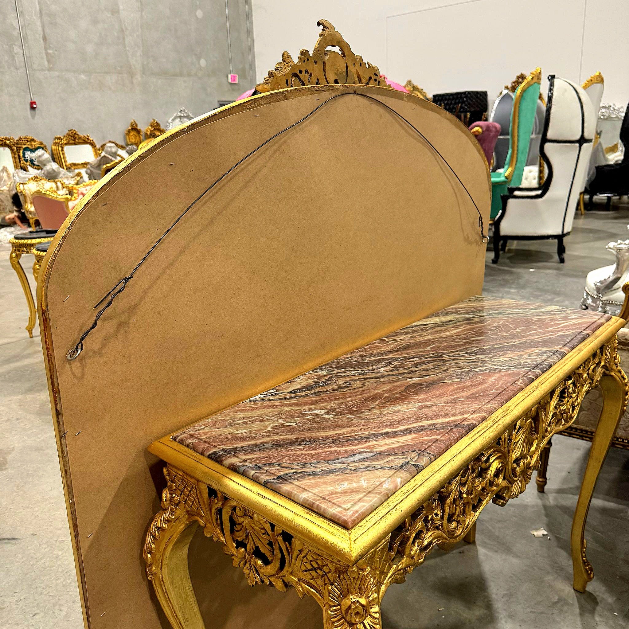 French Style Gold Floor Mirror 5 Feet Tall Baroque Rococo Wall Mirror