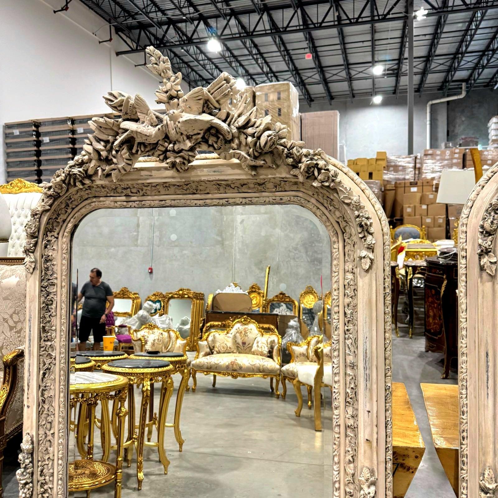 Birds Floor Mirror SET *2 mirrors* French Style 5 Feet Tall