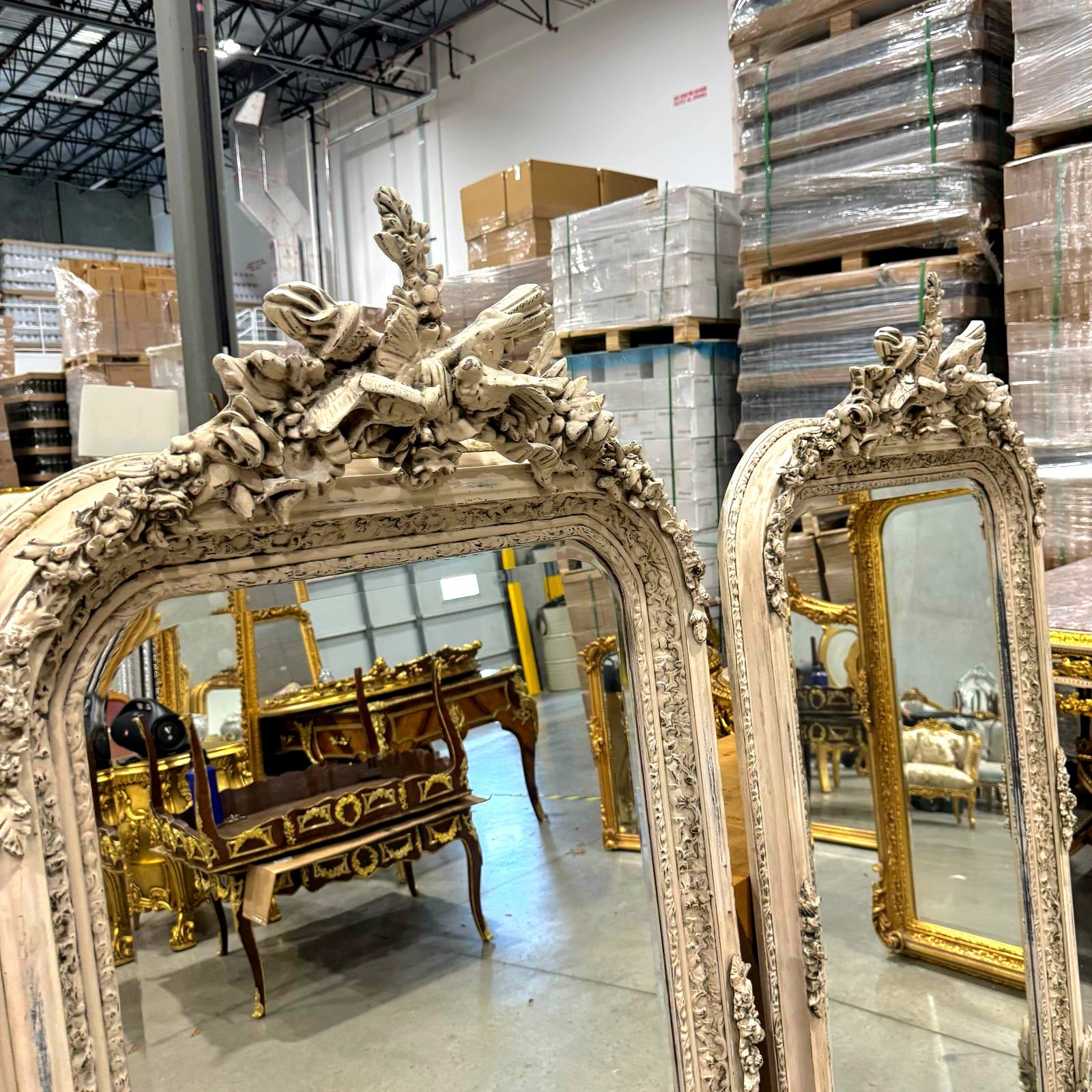 Birds Floor Mirror SET *2 mirrors* French Style 5 Feet Tall