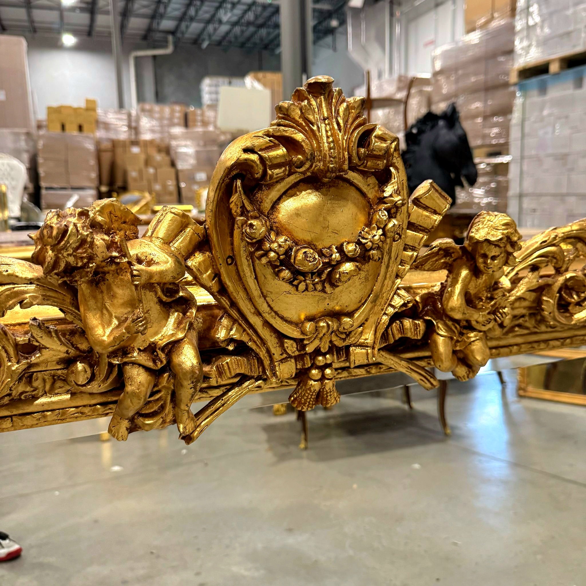 Mirror French Style Gold Wall Mirror Baroque Rococo Gold Leaf Vintage