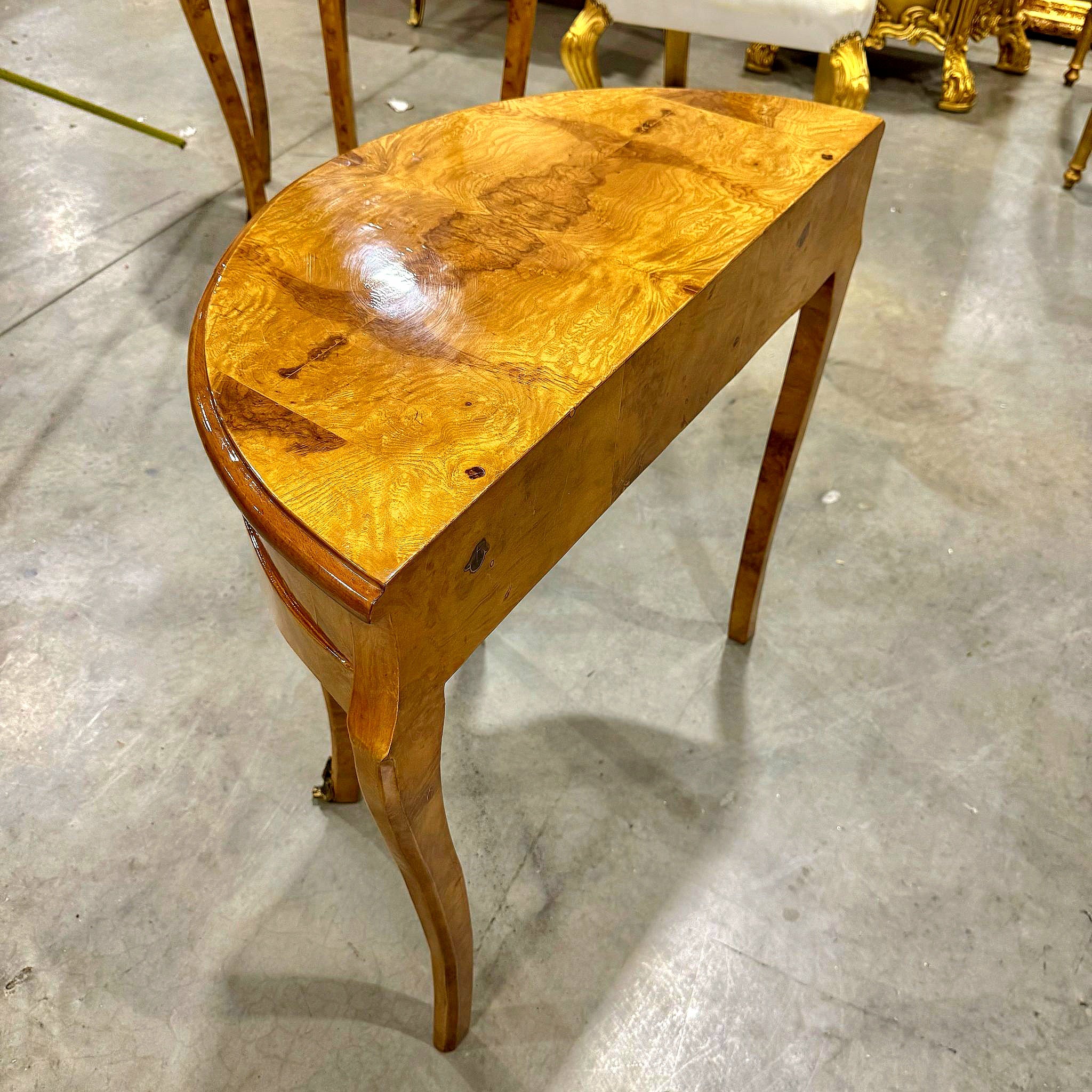 Louis XV Style Bedside Table Marquetry French Side Table with a Drawer