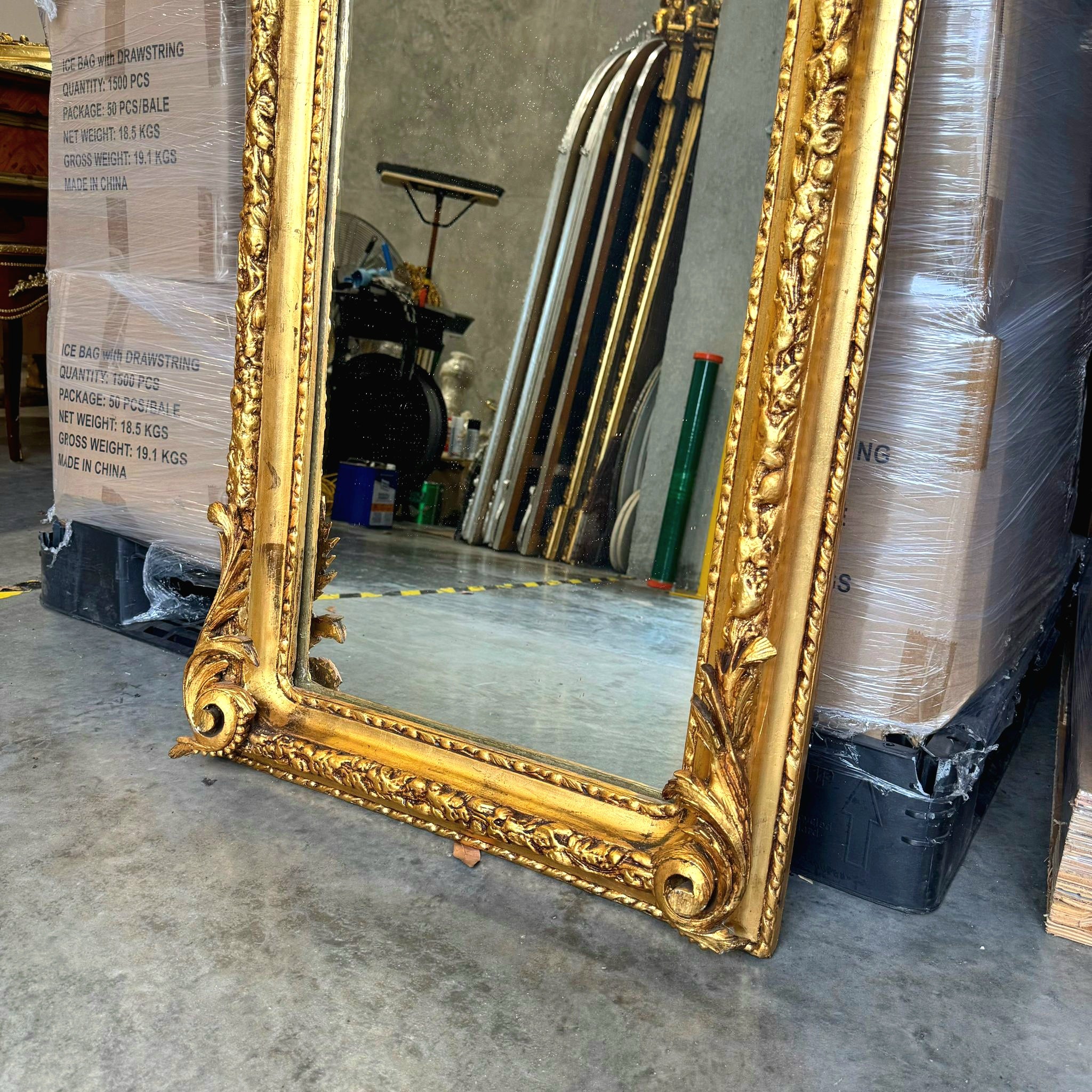 French Gold Leaf Full-Length Mirror – Timeless Statement Piece