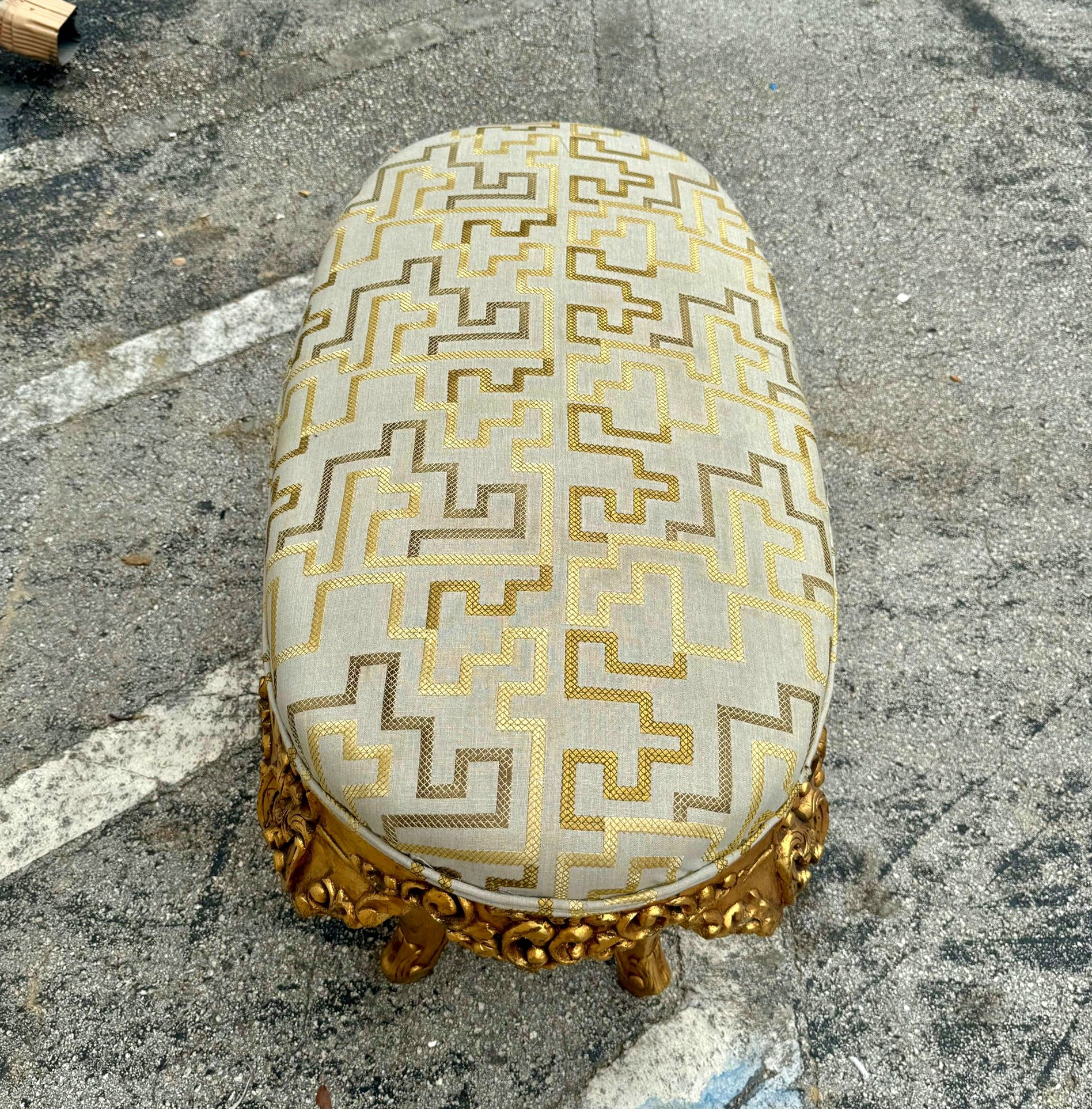 Small Bench French Style With Gold Leaf Details Rococo Baroque Furniture