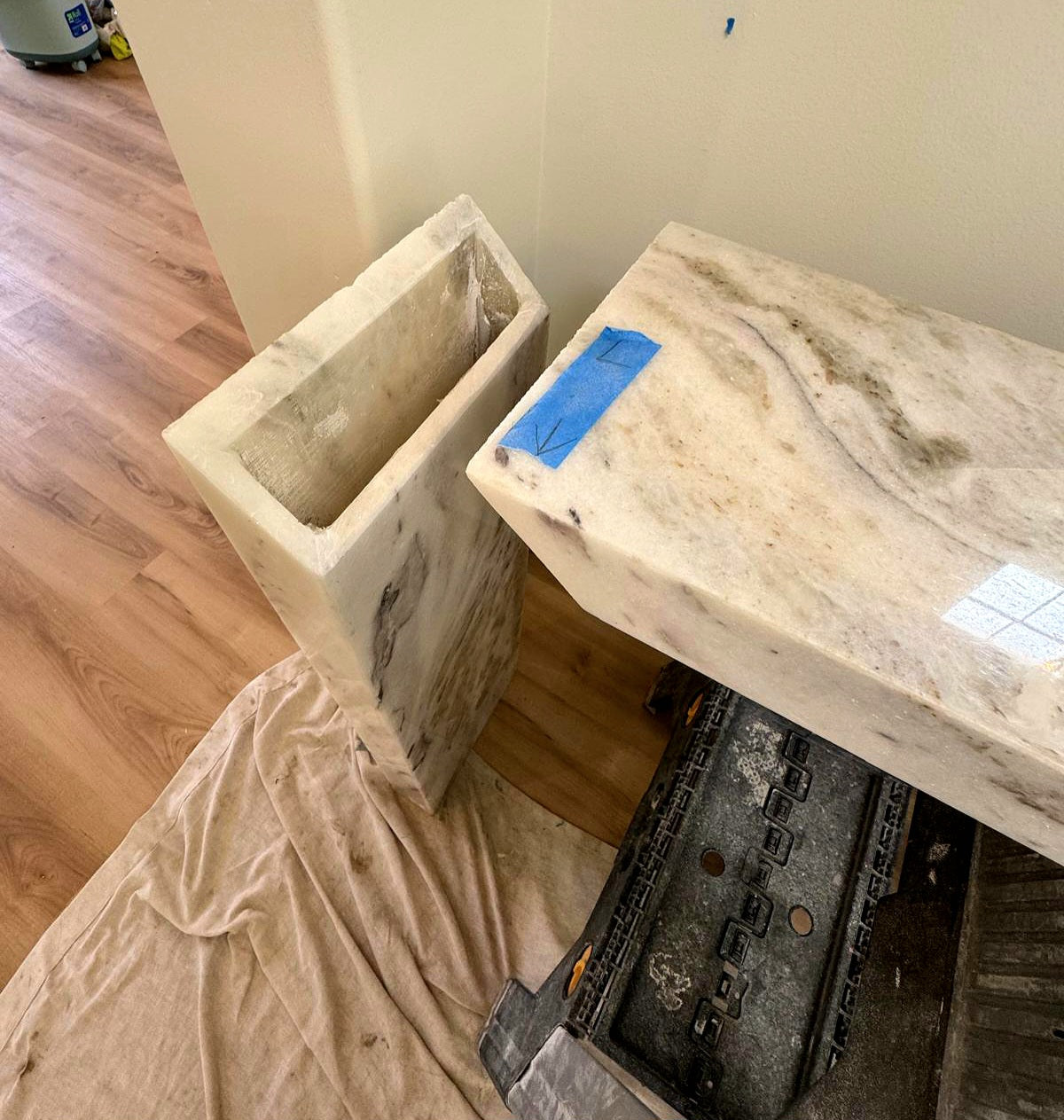 Custom Marble Console Table Handcrafted to Your Specifications – LED Ready
