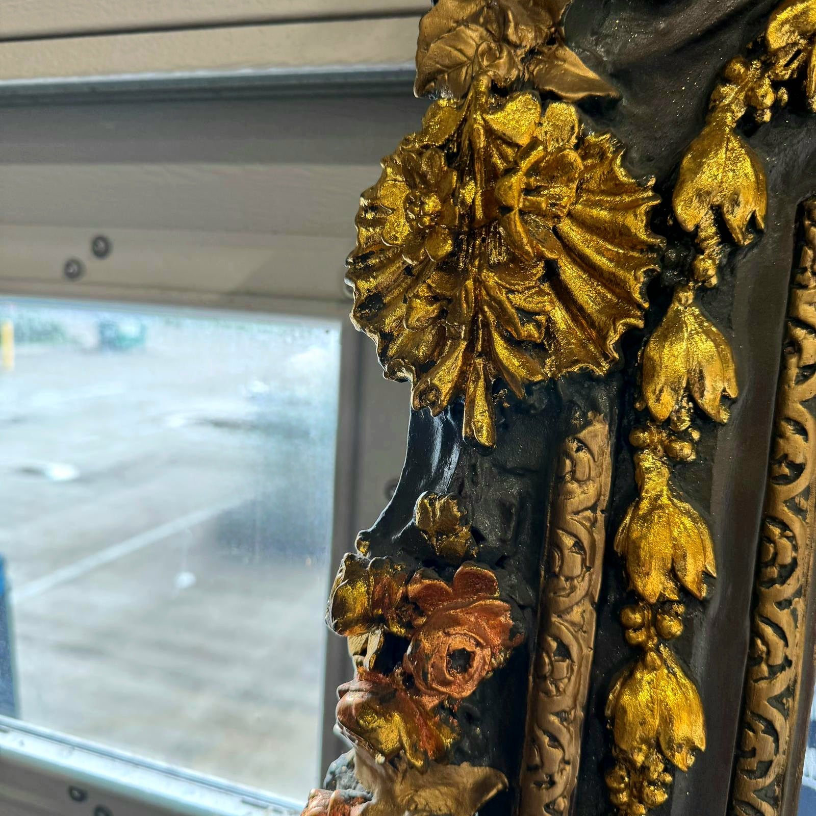 French Style Woman Floor Mirror 7 Feet Tall Gold Leaf Baroque Style