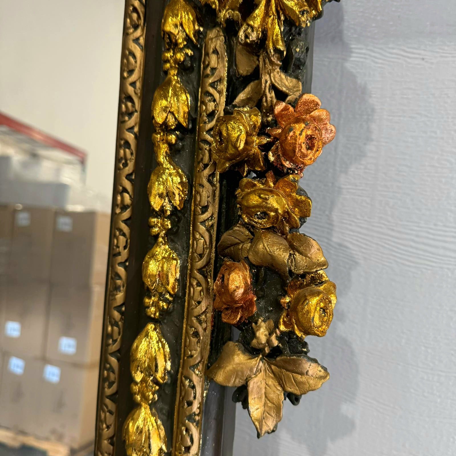 French Style Woman Floor Mirror 7 Feet Tall Gold Leaf Baroque Style