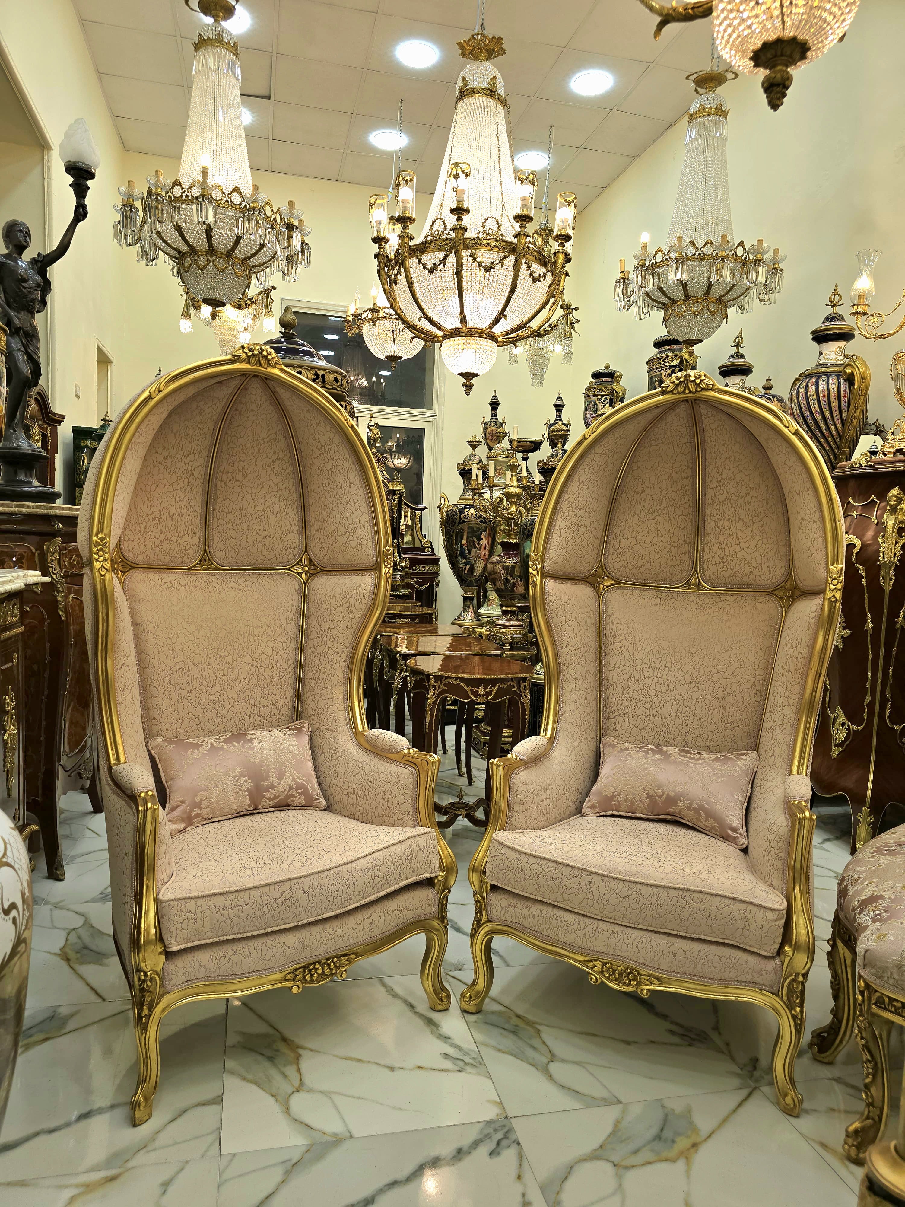 Balloon Chair French Style Dark Beige