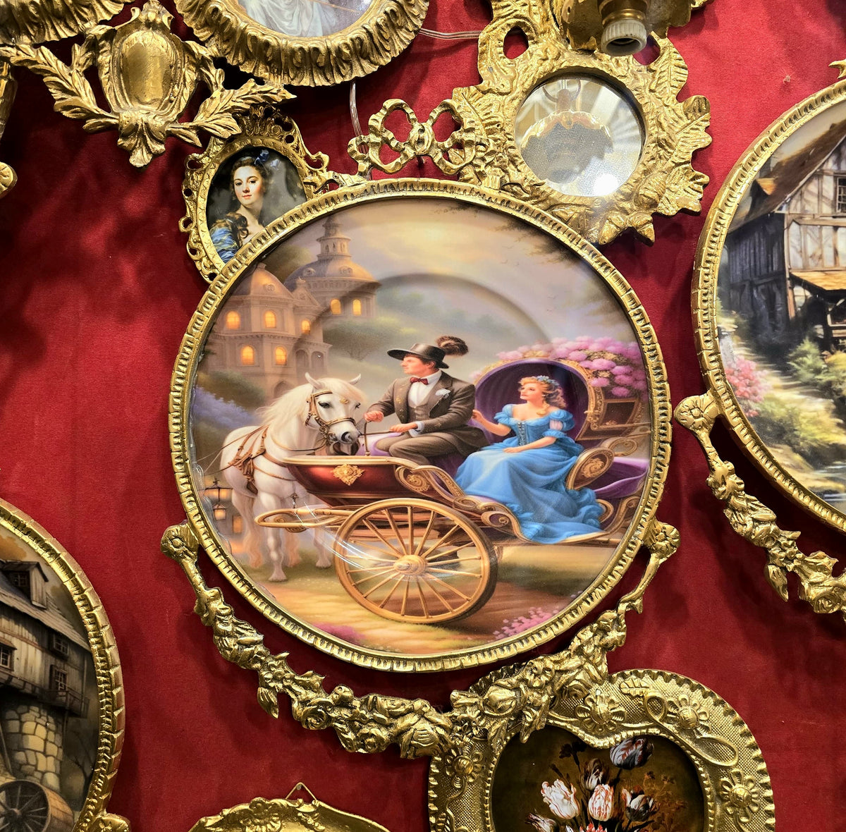 A Timeless Romance – French-Inspired Couple Portrait with an Ornate Gilded Gold Leaf Frame