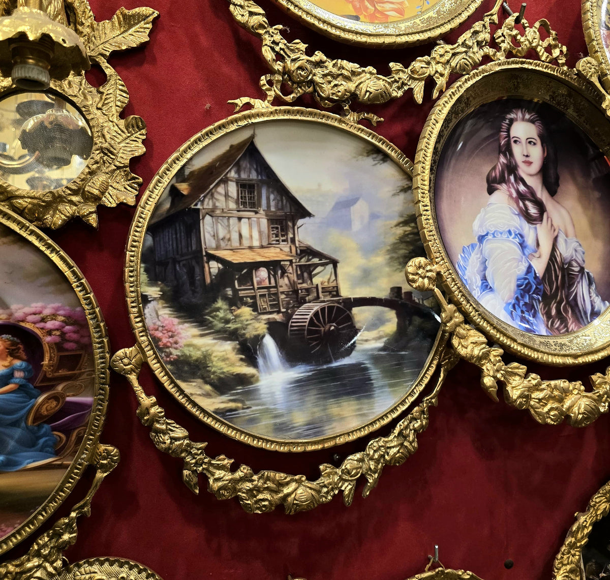 The Enchanted Watermill – French-Inspired Scenic Wall Art with an Ornate Gilded Frame