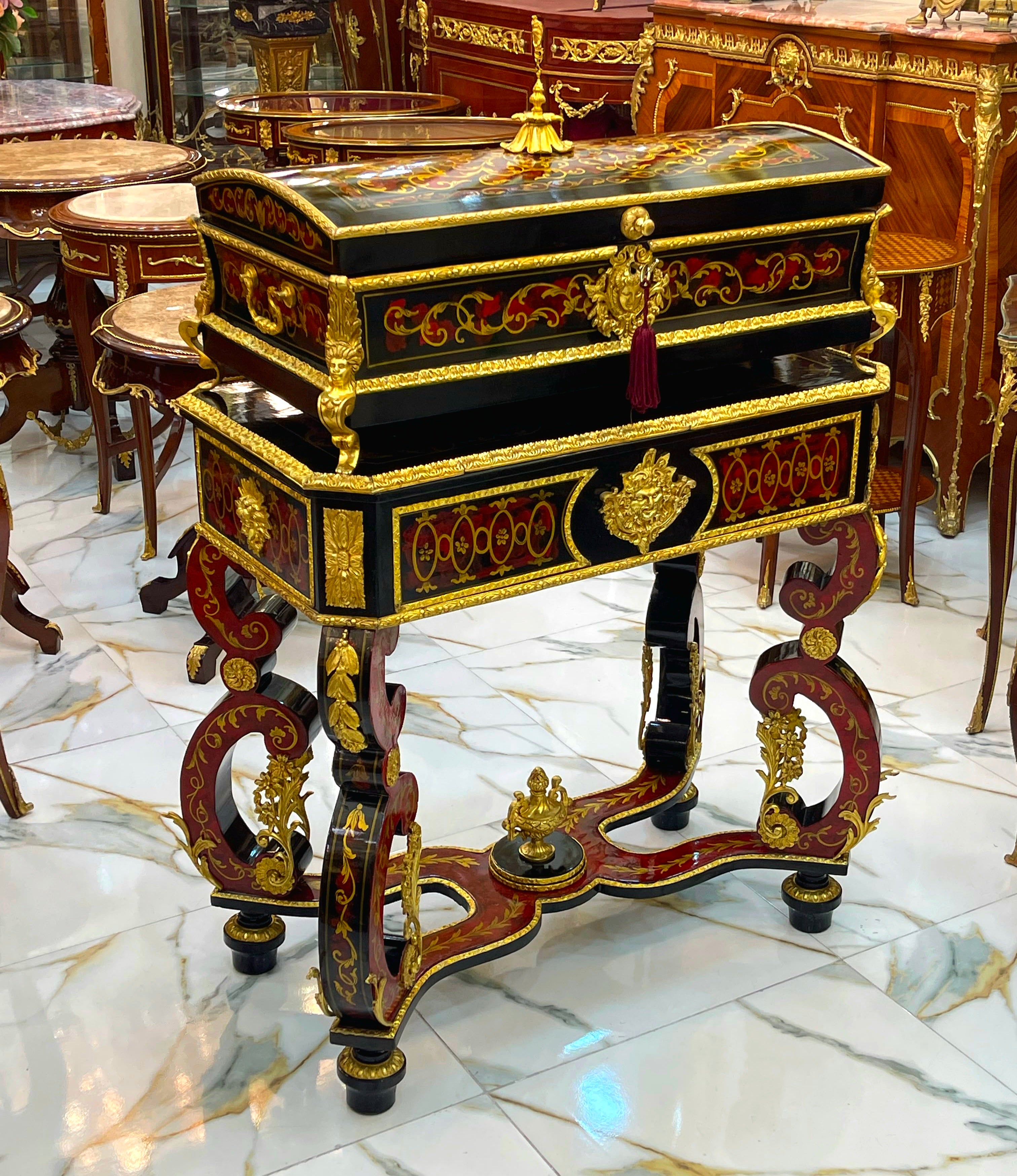 French Restoration-Inspired Marriage Chest on Ornate Stand – Handcrafted Wood & Gold Leaf