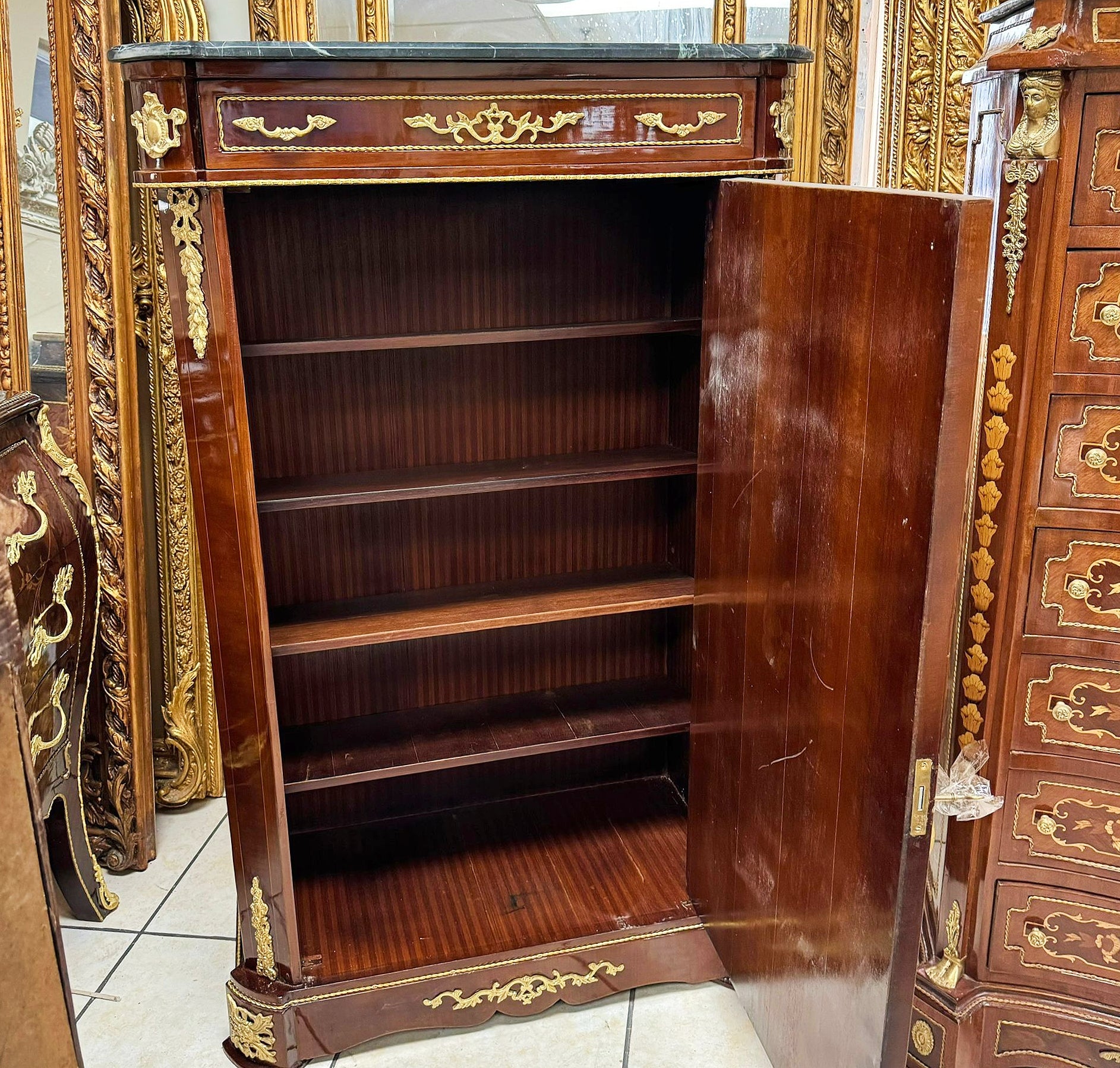 Cabinet Commode Marble topped French Louis XVI Style Furniture Interior design