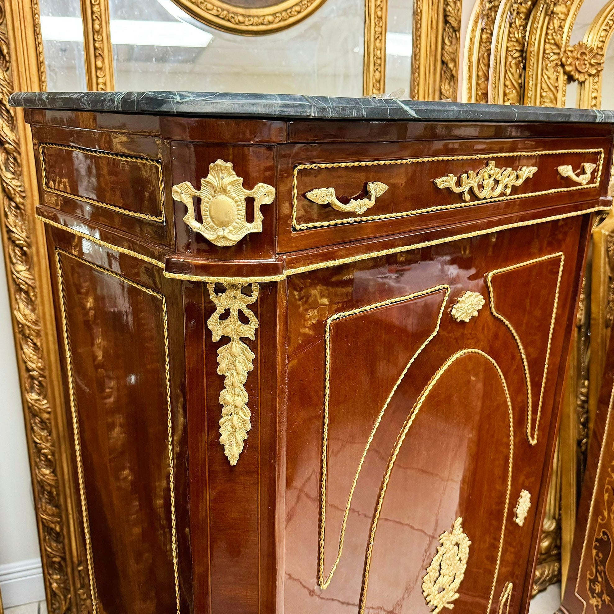 Cabinet Commode Marble topped French Louis XVI Style Furniture Interior design