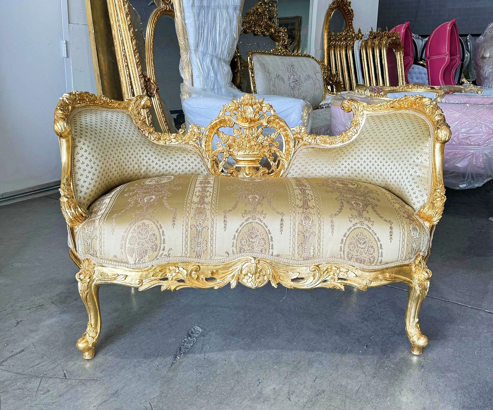 French Style Golden Settee Gold Details Interior Design Furniture Home