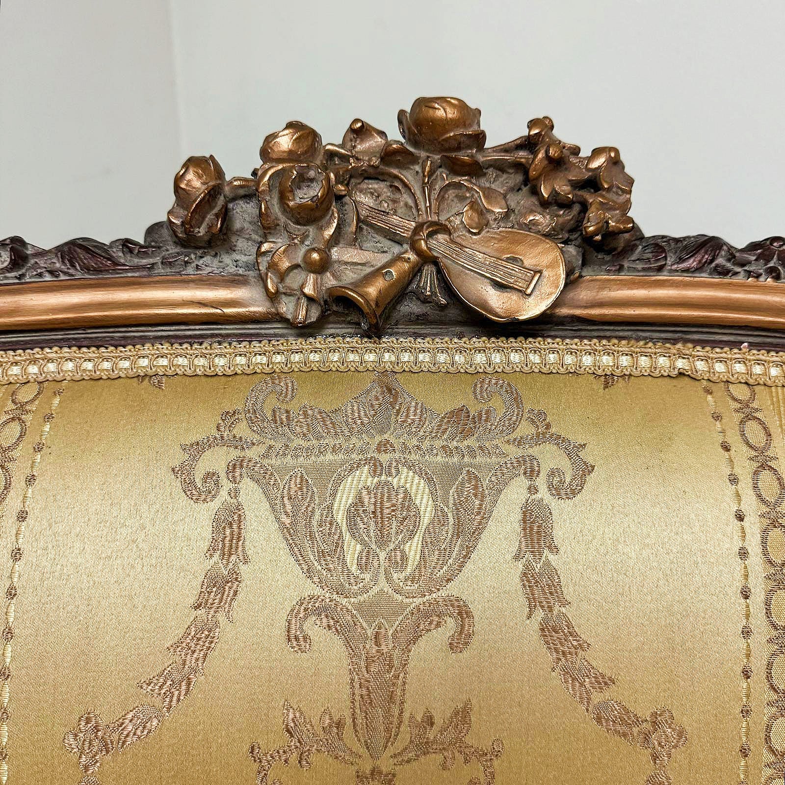 French Rococo Style Gold Sofa Interior Design Gold Leaf Details