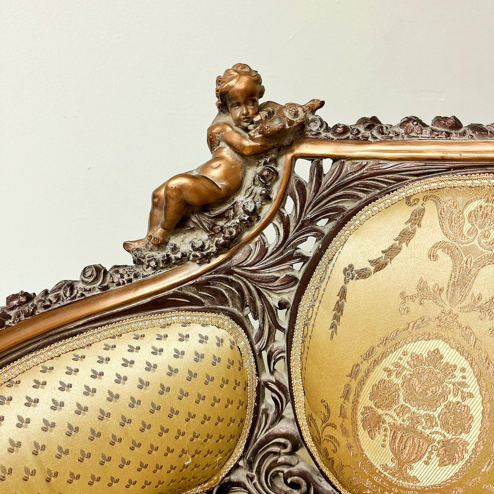 French Rococo Style Gold Sofa Interior Design Gold Leaf Details