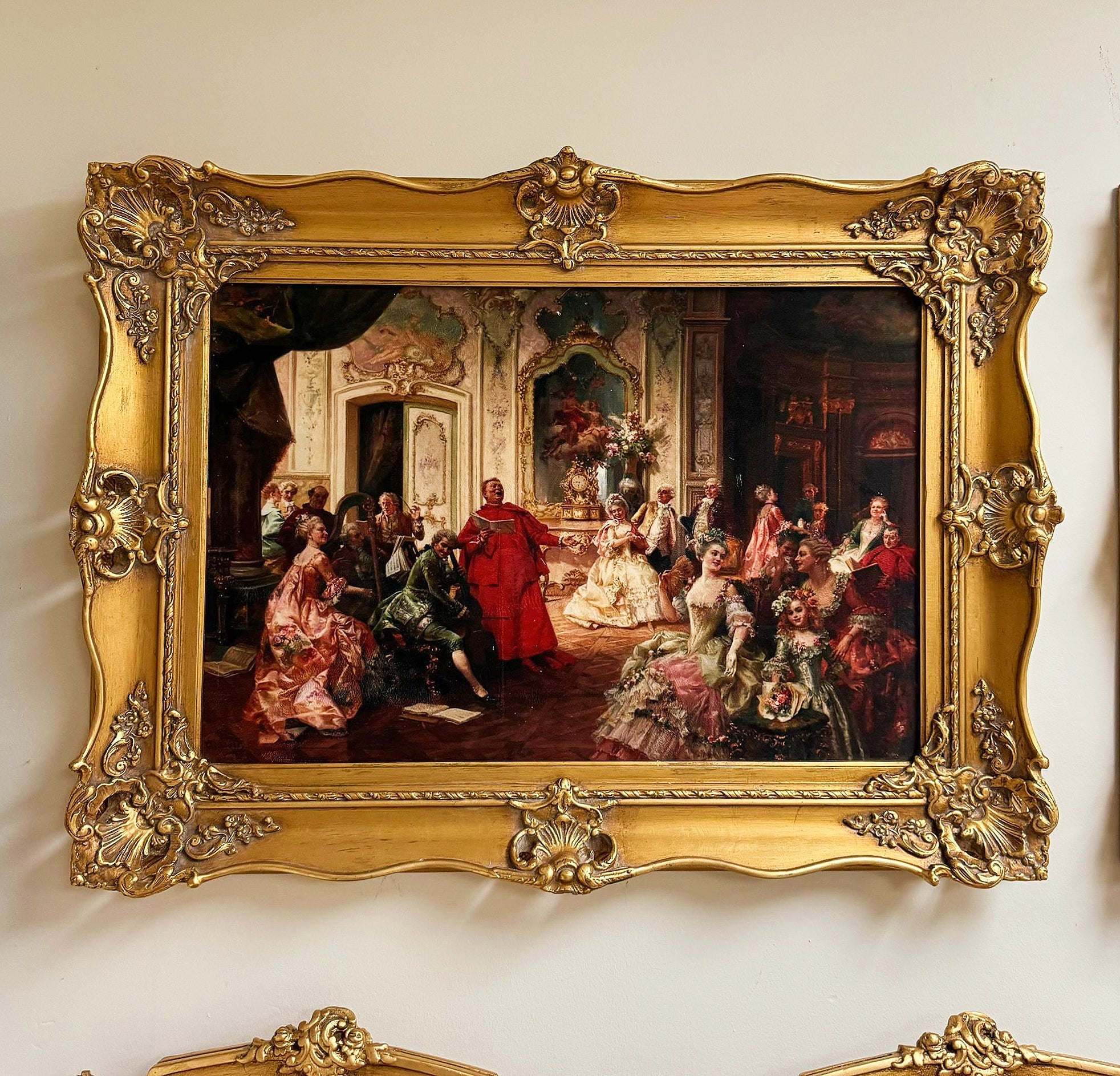Painting Print *Print on Cotton Fabric* French Style Art Baroque Rococo Frame