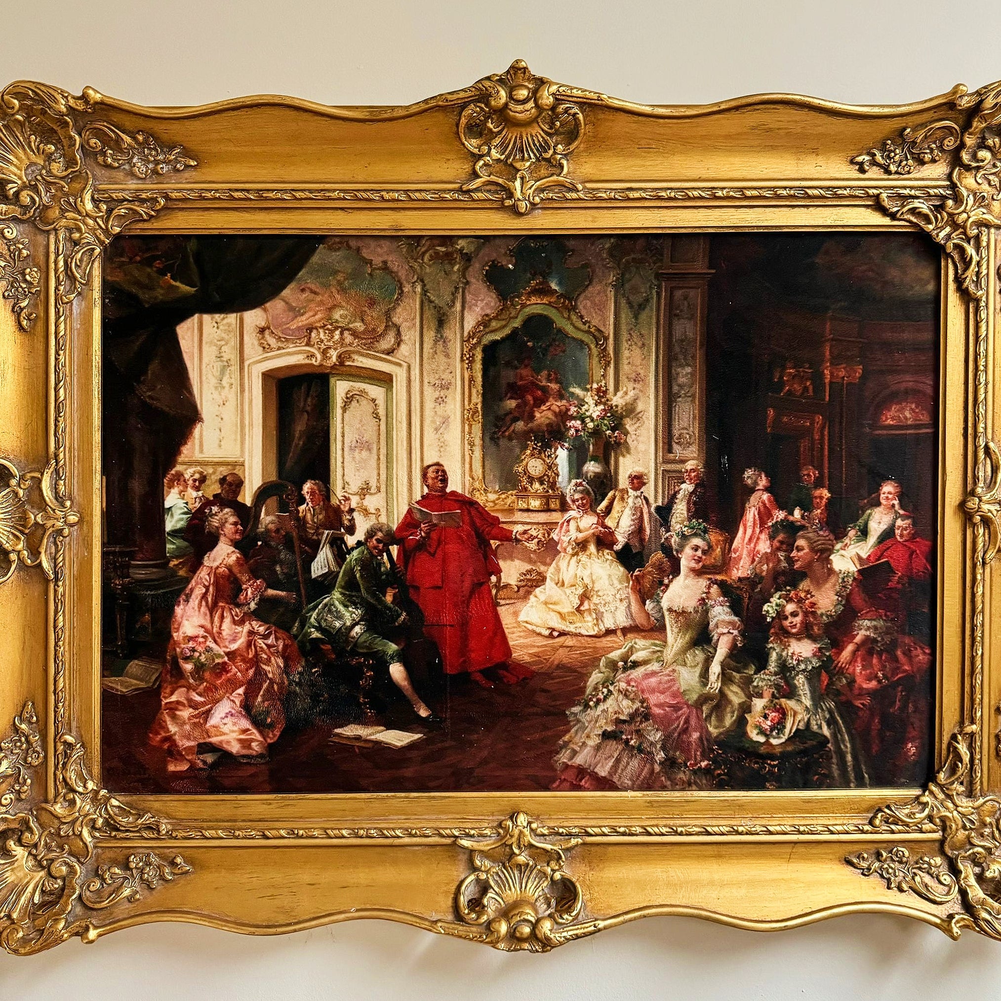 Painting Print *Print on Cotton Fabric* French Style Art Baroque Rococo Frame