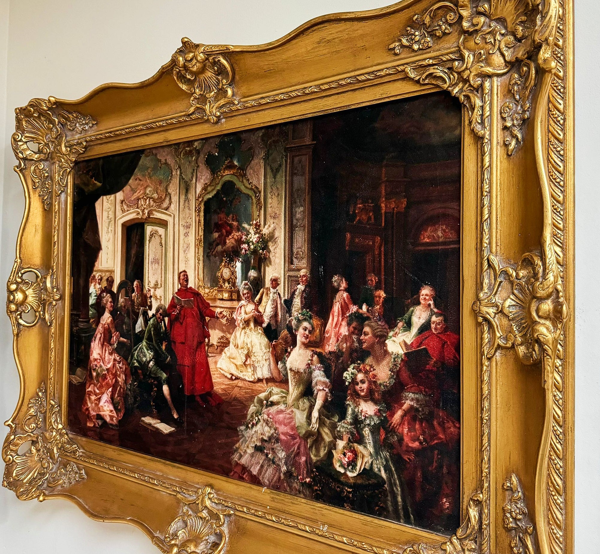Painting Print *Print on Cotton Fabric* French Style Art Baroque Rococo Frame