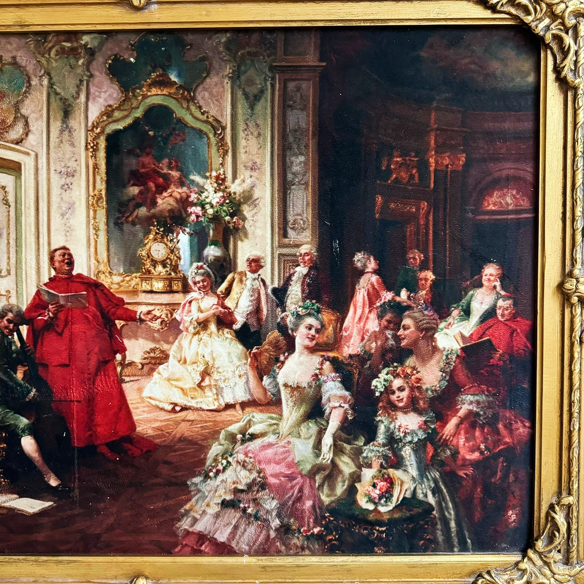Painting Print *Print on Cotton Fabric* French Style Art Baroque Rococo Frame