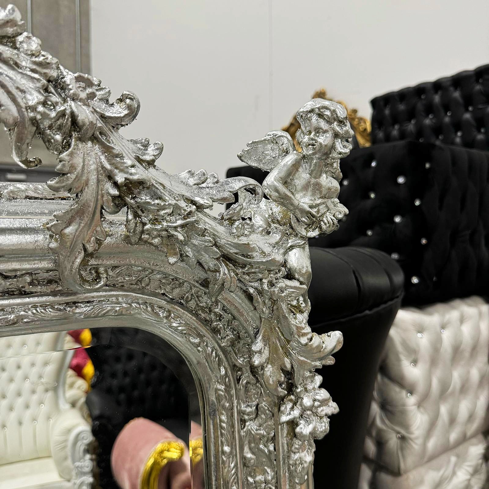 French Style Silver Floor Mirror 5 Feet Tall Silver Leaf