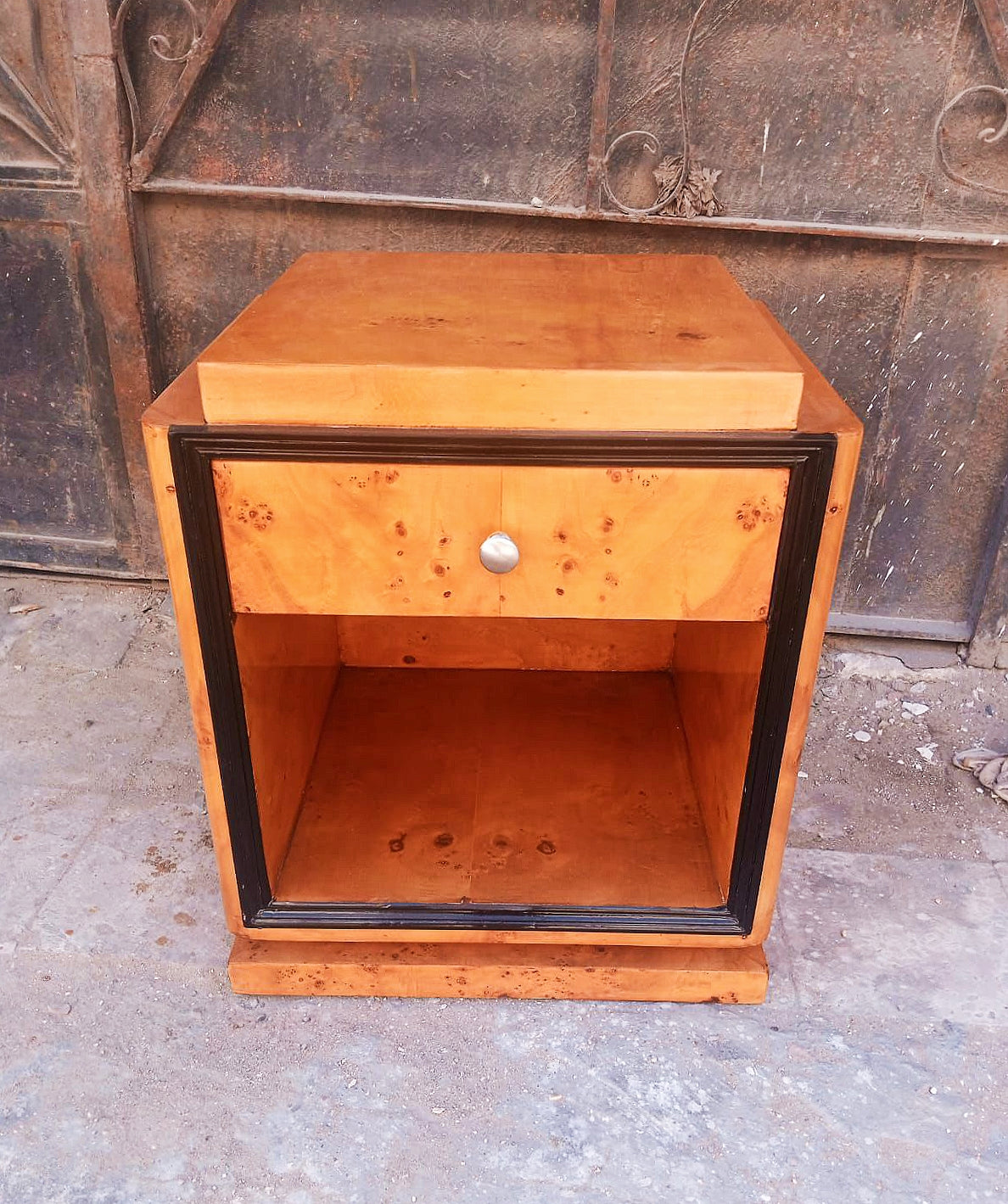 Art Deco Style Bedside Tables Wood 1 Drawer Commode Furniture