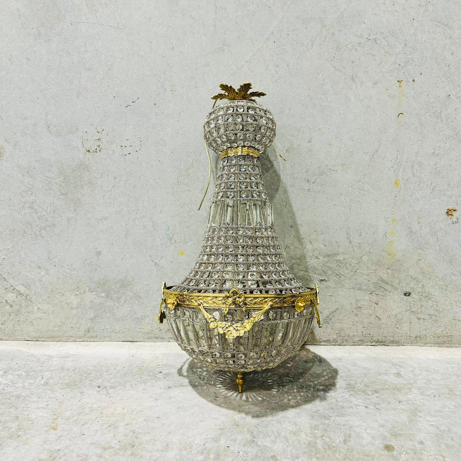 French Style Chandelier Bronze Details
