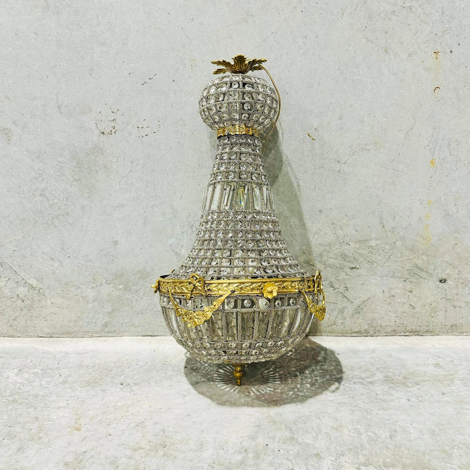 French Style Chandelier Bronze Details