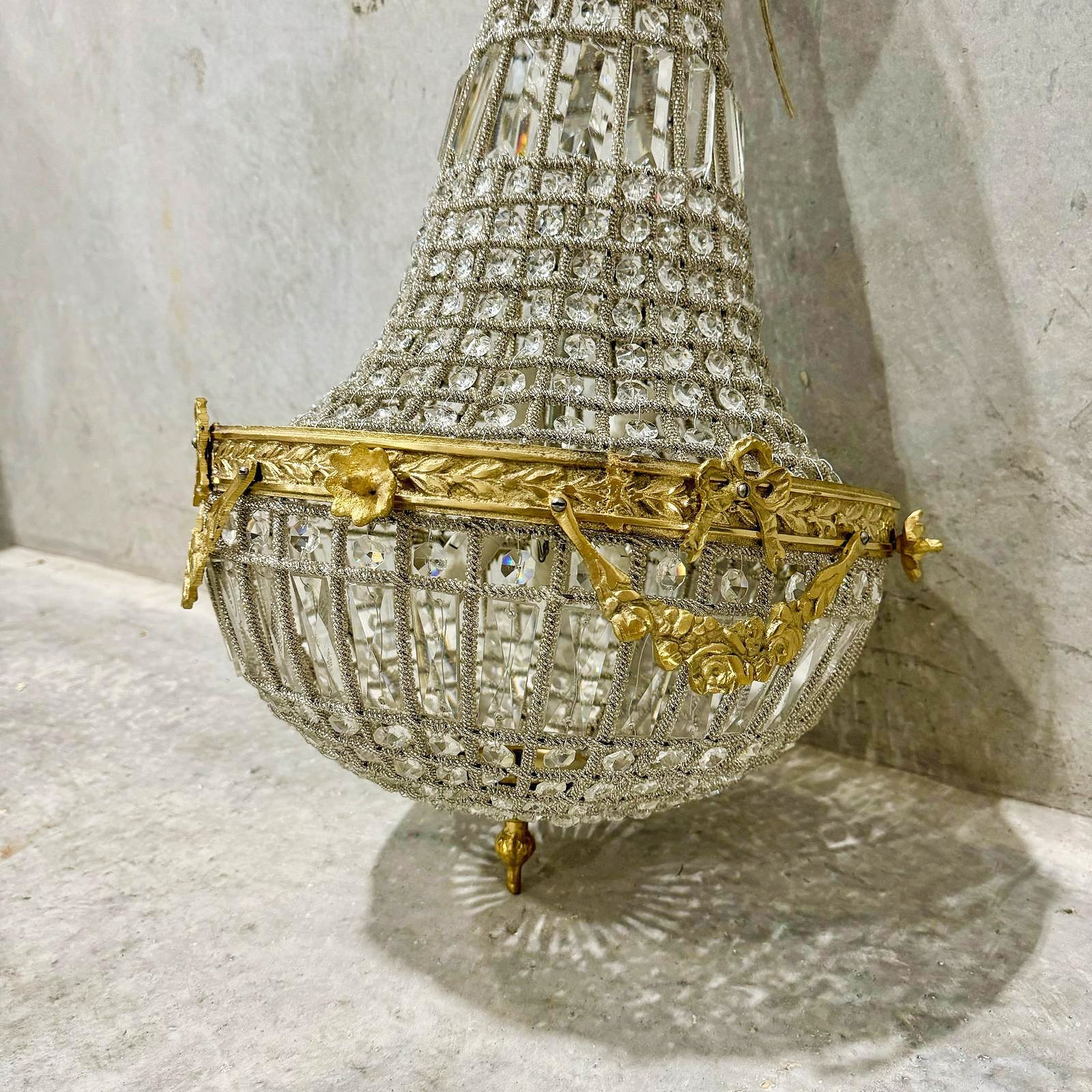 French Style Chandelier Bronze Details