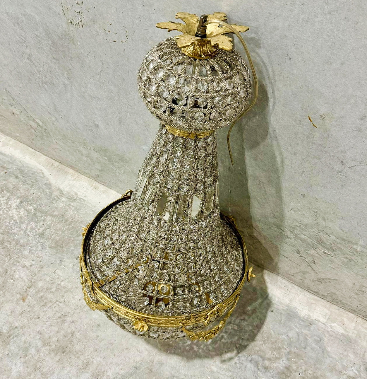 French Style Chandelier Bronze Details
