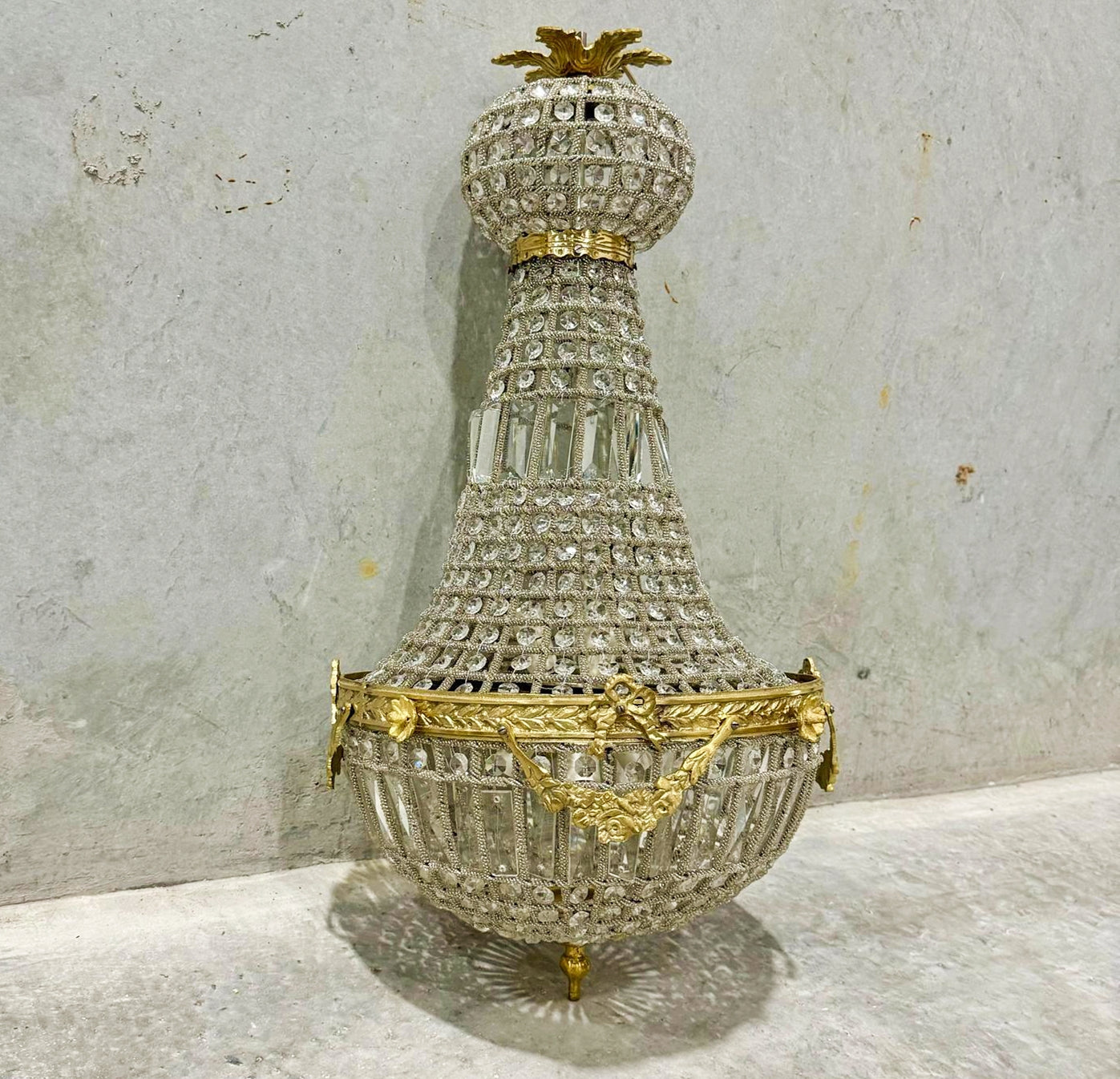 French Style Chandelier Bronze Details