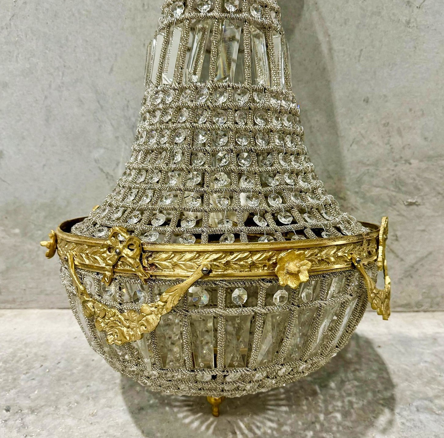 French Style Chandelier Bronze Details