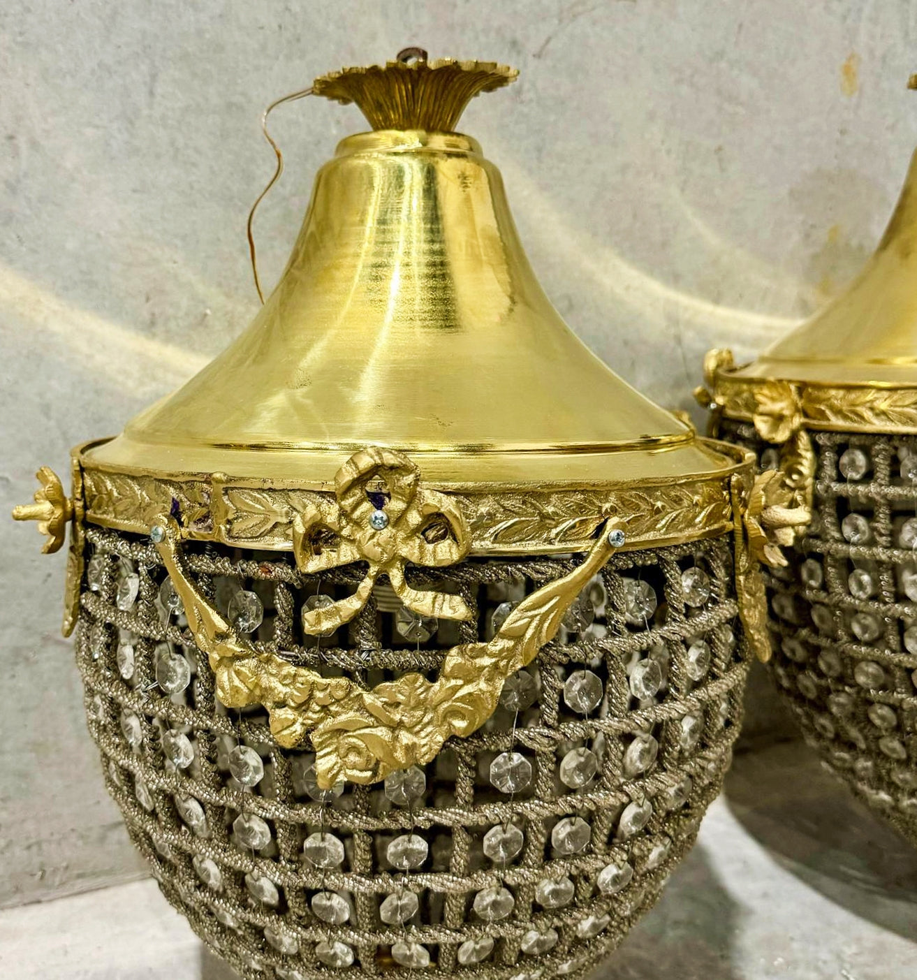 French Empire Style Pear Shaped Chandeliers