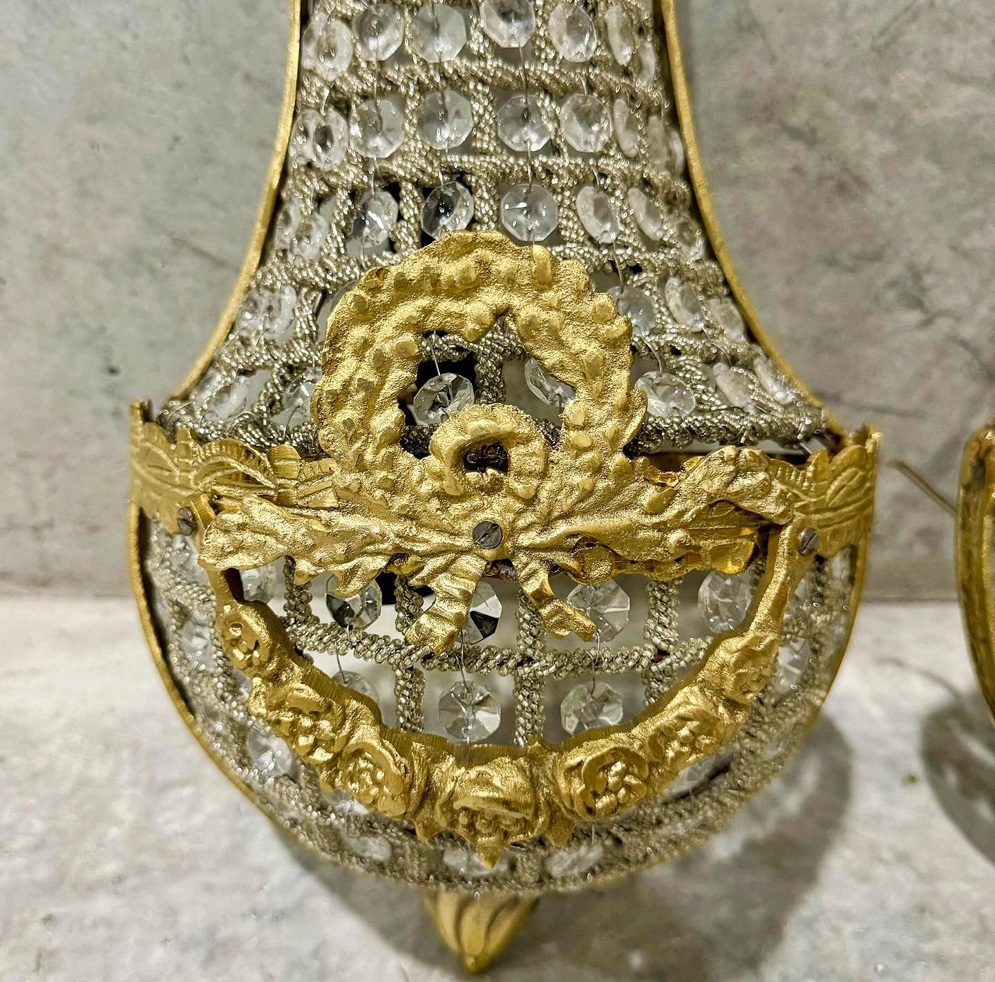 Small Basket Sconces *Set of 2* French Style Lighting Chandelier