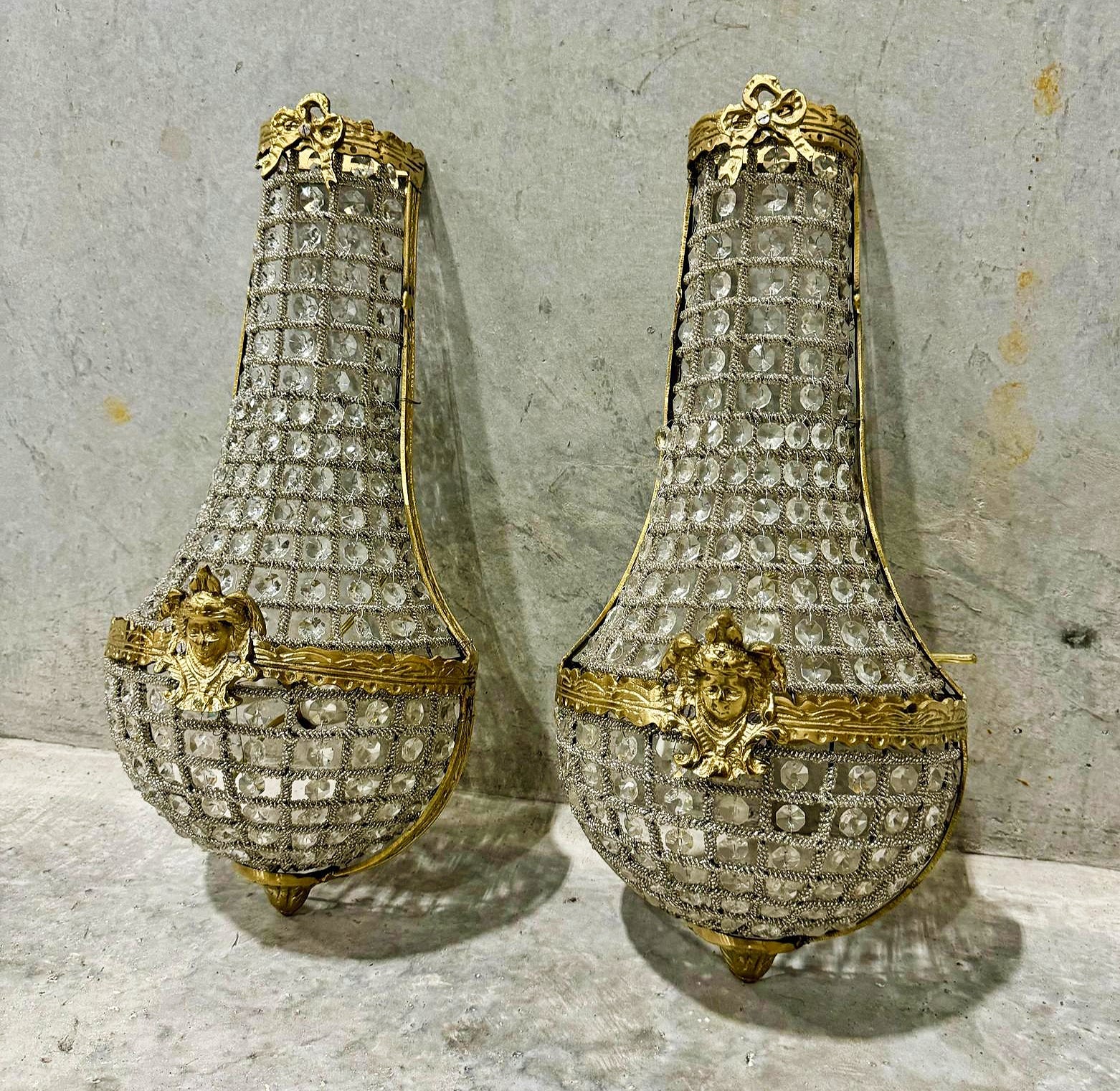 Basket Sconces *Set of 2* French Style Lighting Chandelier