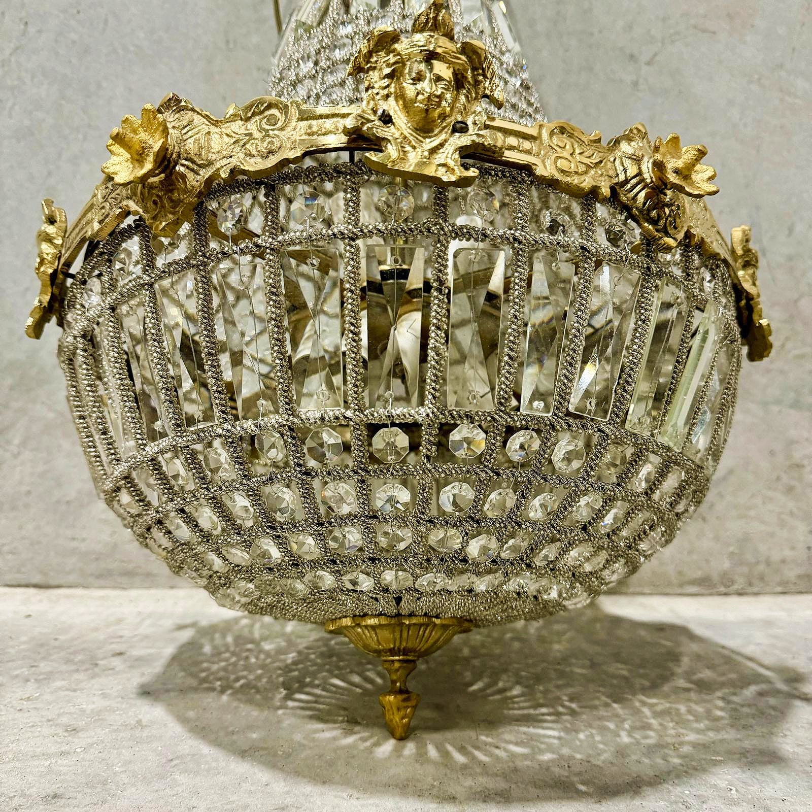 French Chandelier Vintage 29"H x 17"D Vintage Furniture Antique Chandelier