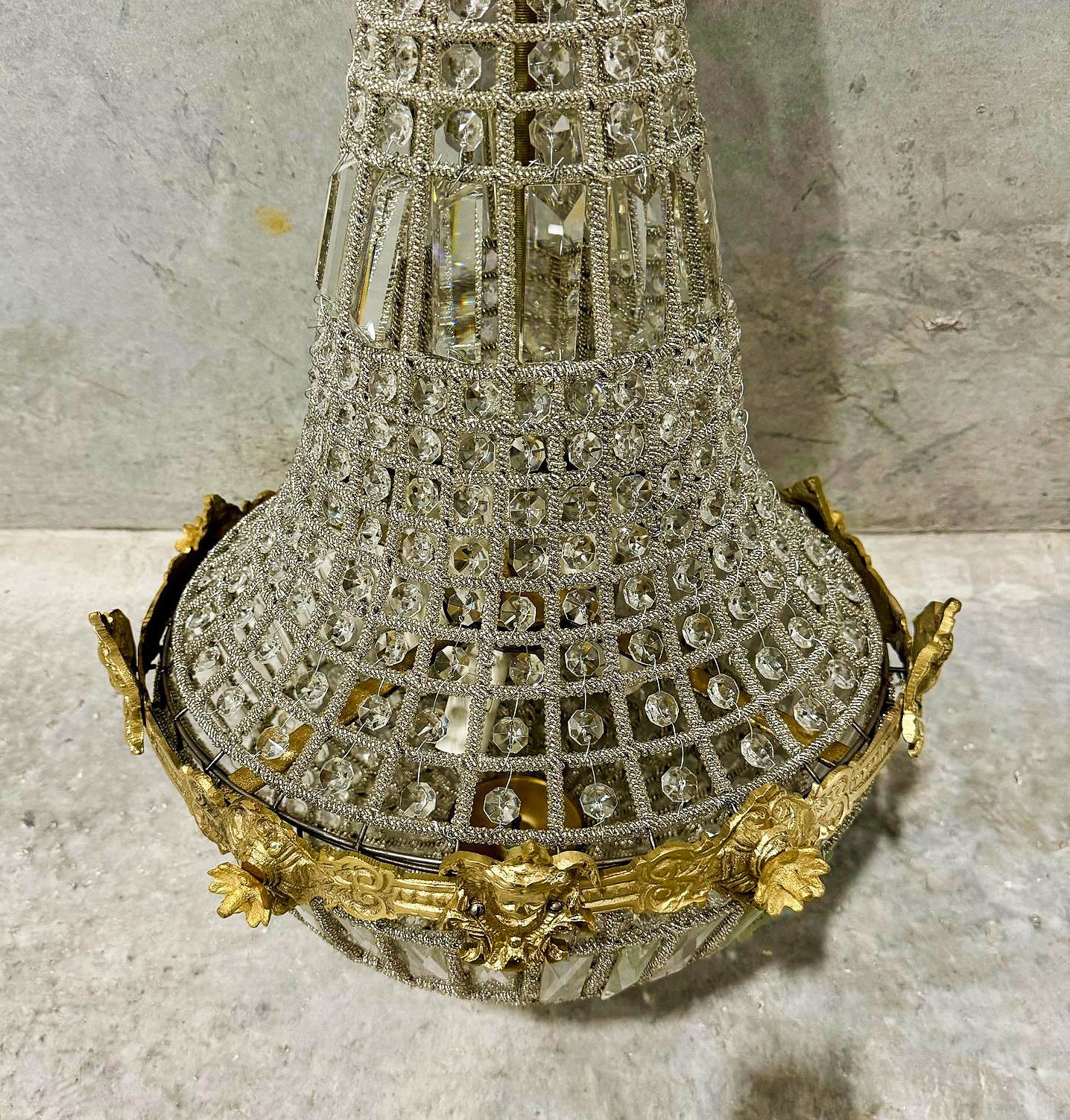 French Chandelier Vintage 29"H x 17"D Vintage Furniture Antique Chandelier