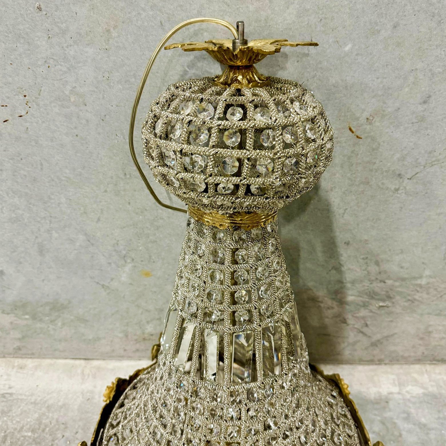 French Chandelier Vintage 29"H x 17"D Vintage Furniture Antique Chandelier