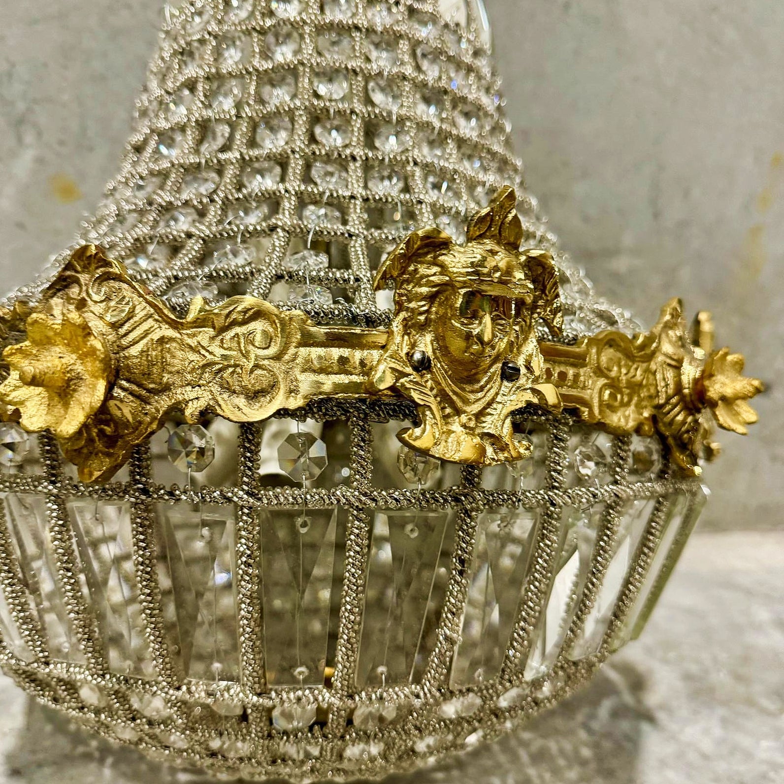 French Chandelier Vintage 29"H x 17"D Vintage Furniture Antique Chandelier