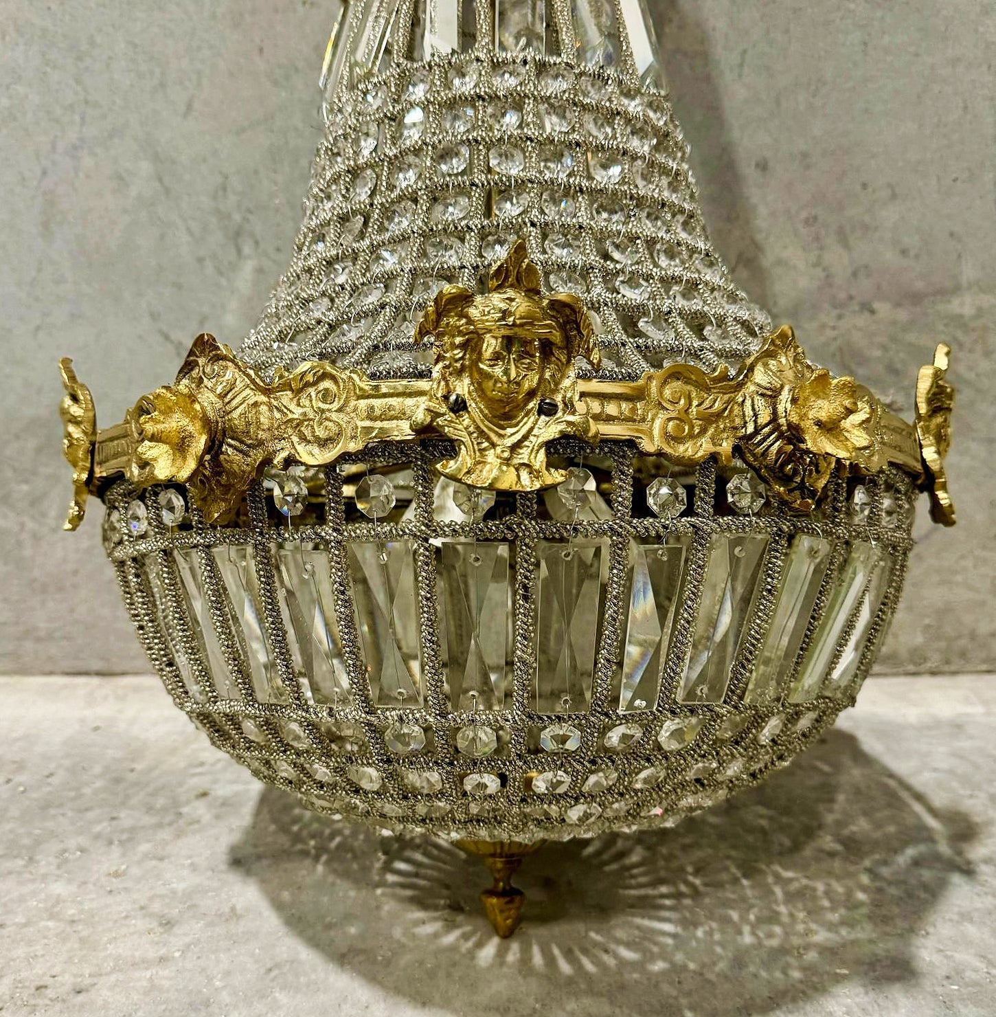 French Chandelier Vintage 29"H x 17"D Vintage Furniture Antique Chandelier
