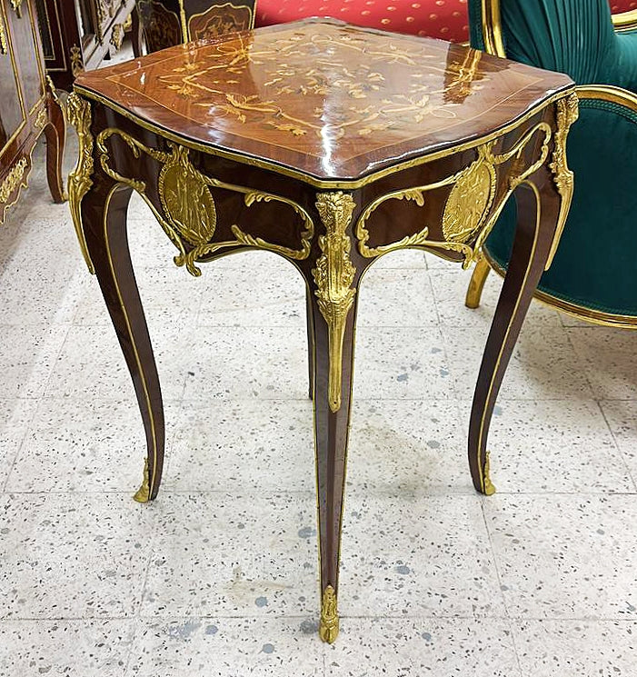 French Style Side Table Copper Gold Furniture