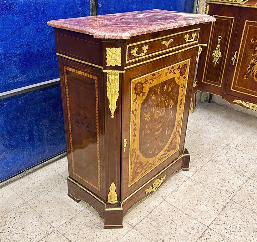 Cabinet Commode Marble topped French Louis XVI Style Furniture Interior design