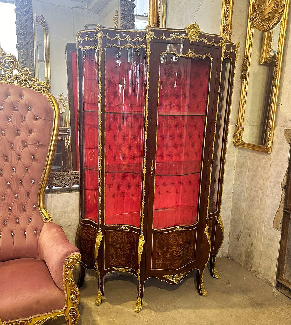 French Style Copper Glass Cabinet Vitrine
