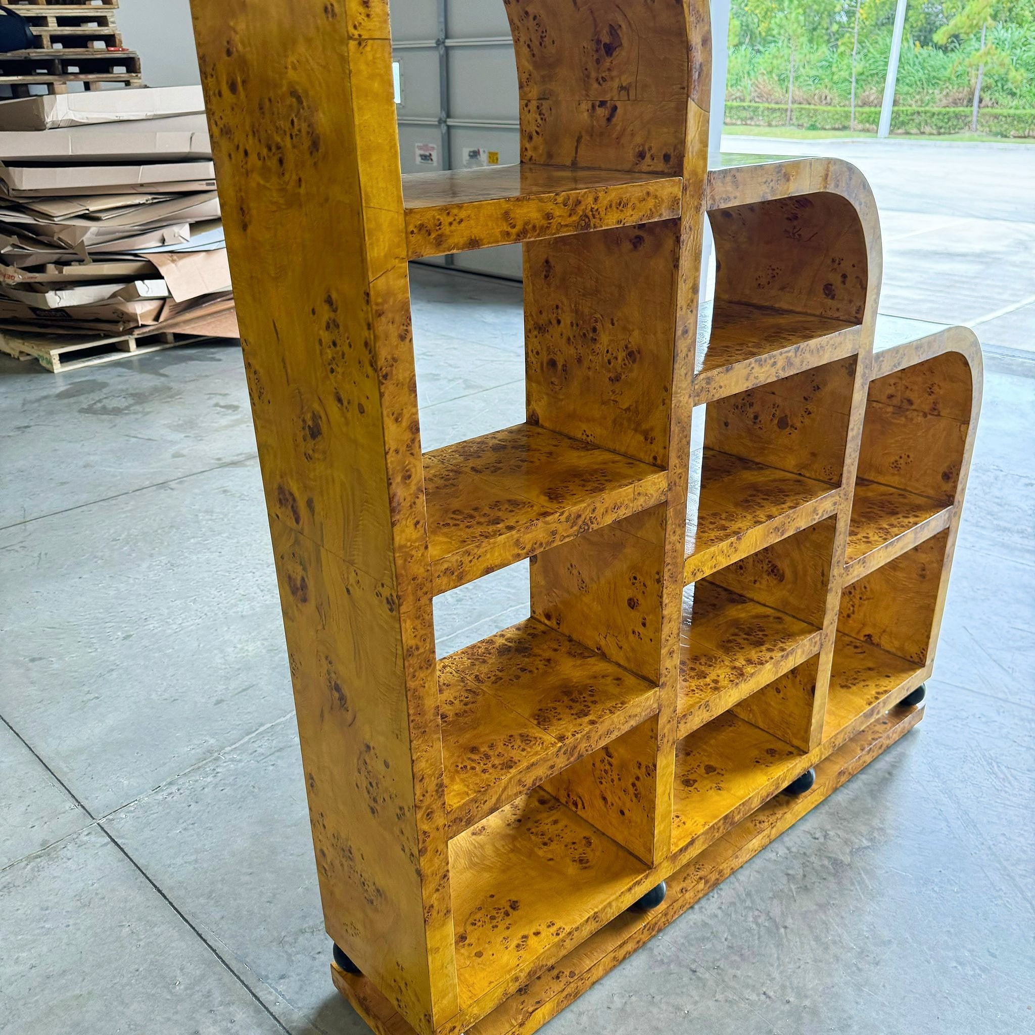 Bookcase Birch Unit Furniture Art Deco Design Wood