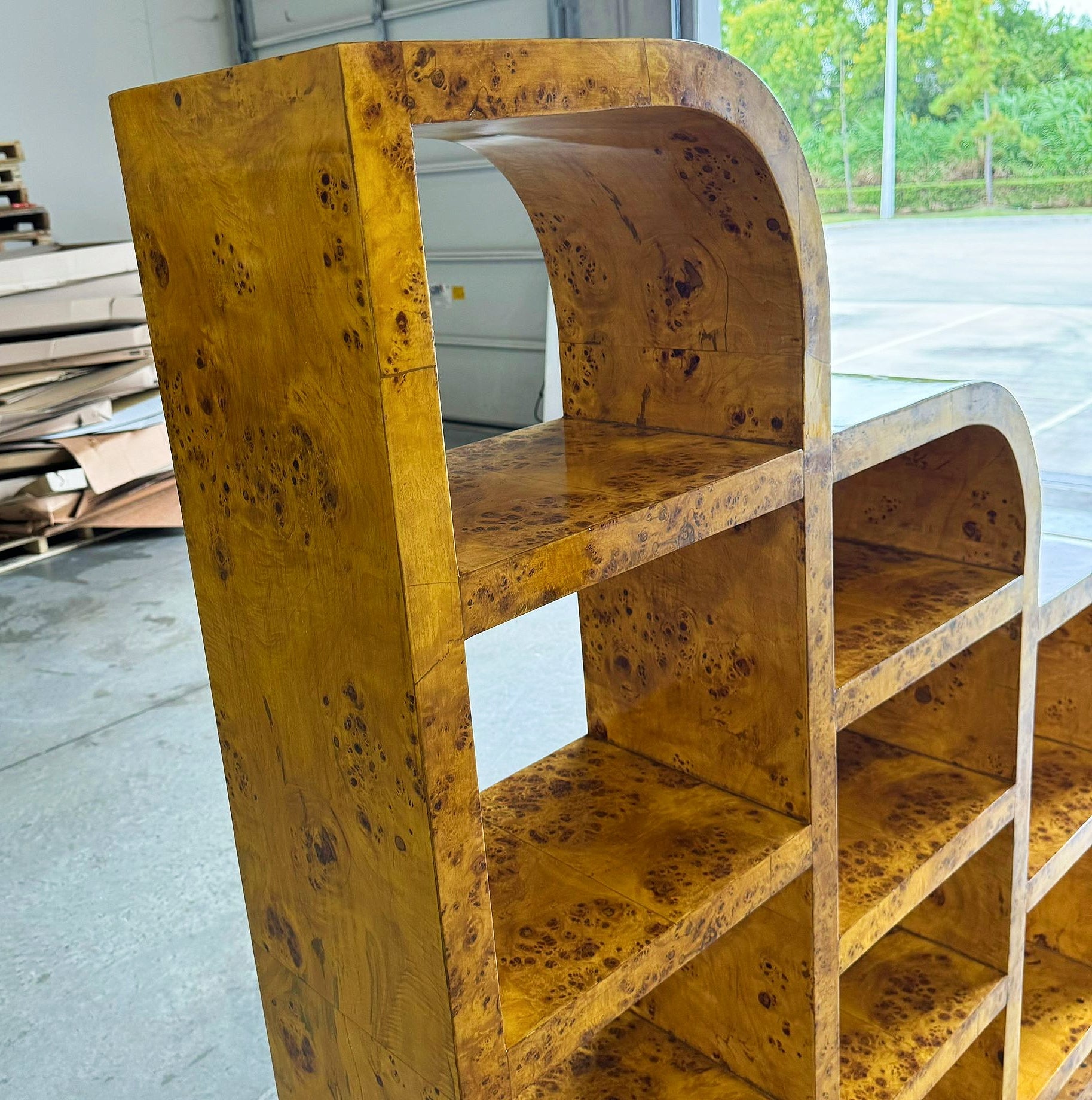 Bookcase Birch Unit Furniture Art Deco Design Wood