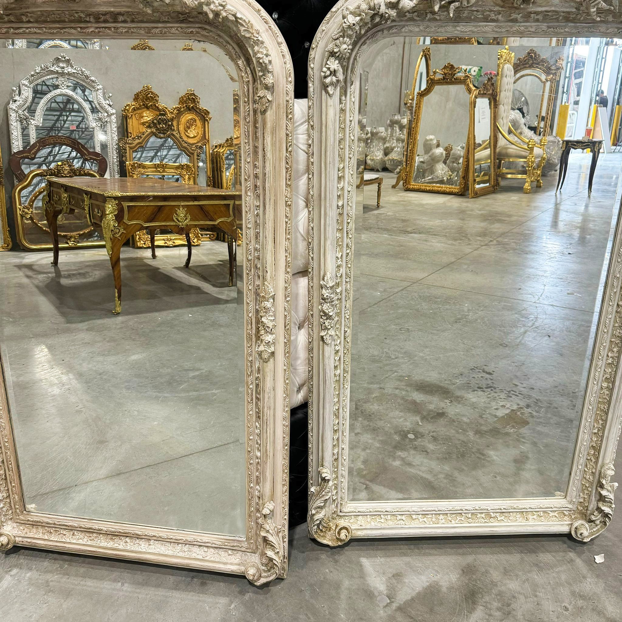 Gray Birds Floor Mirror SET *2 Mirrors* 5 Feet Tall French Style