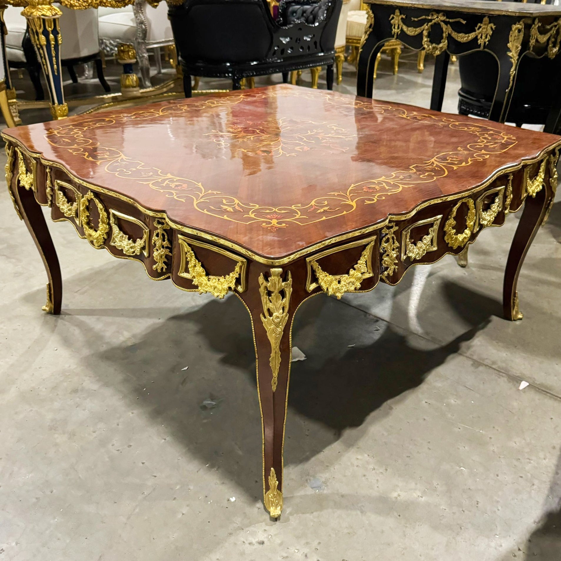 Coffee Table SET *2 tables* French Style Wooden with Bronze Details Furniture