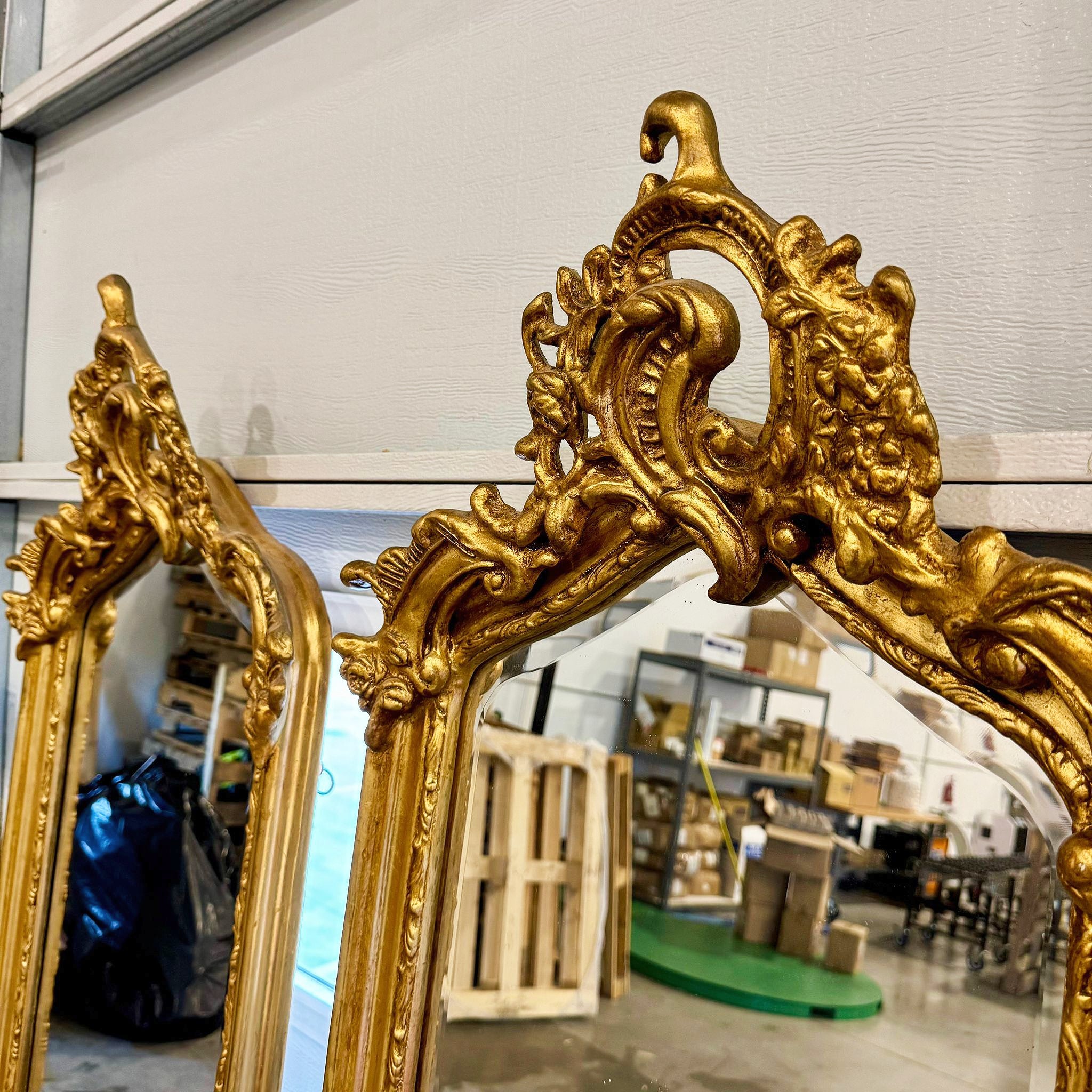 Gold Floor Mirror SET (2 Mirrors) in Gold Leaf French Style