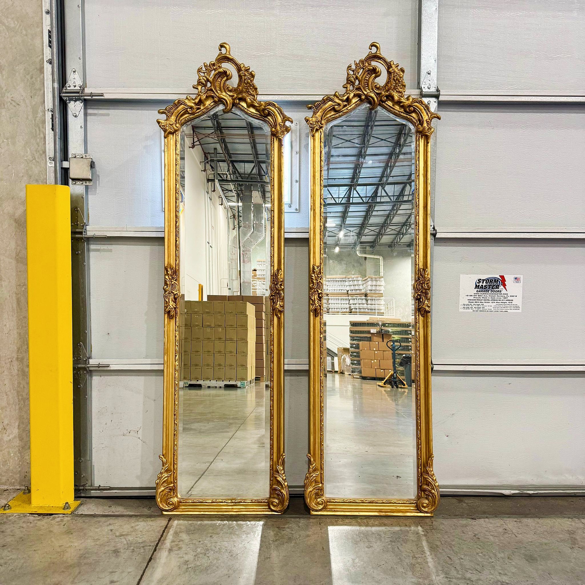 Gold Floor Mirror SET (2 Mirrors) in Gold Leaf French Style
